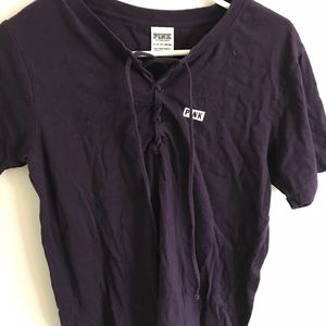 VS pink extra long purple lace up T-shirt